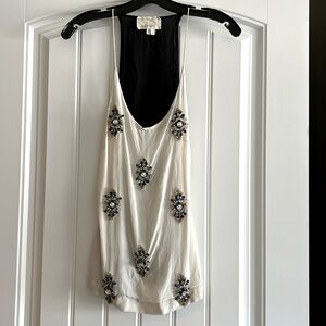 Nicole Miller Silk Breaded Tank, size Small